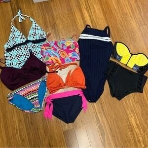 Swimsuit Bundle Mix and Match Bikini Tops Bottoms One Piece Variety Womens Large